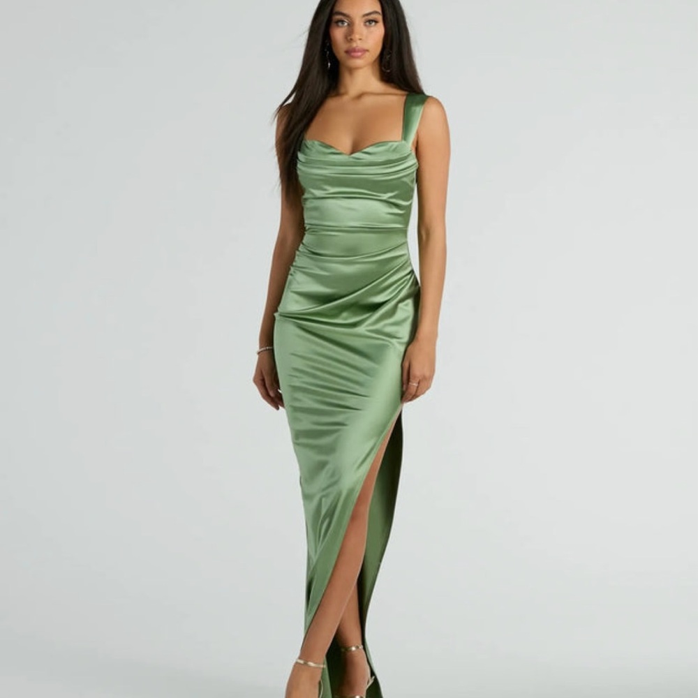 Formal Green Satin Dress